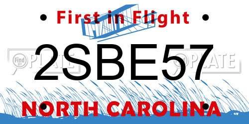 2SBE57 North Carolina License Plate