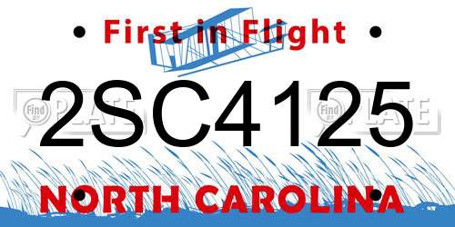 2SC4125 North Carolina License Plate