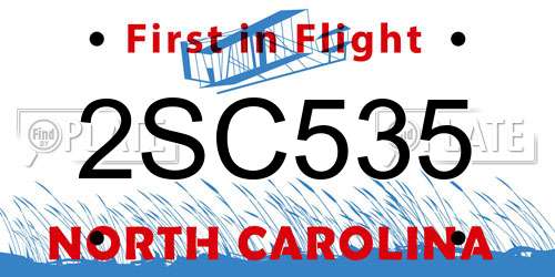 2SC535 North Carolina License Plate