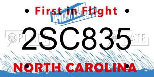 2SC835 North Carolina License Plate