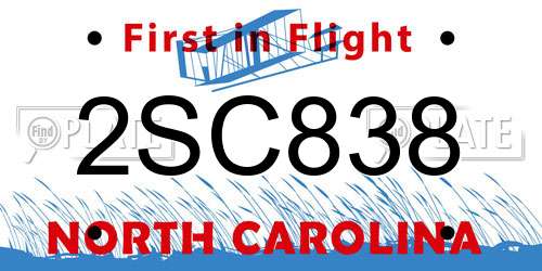 2SC838 North Carolina License Plate