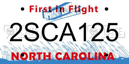 2SCA125 North Carolina License Plate