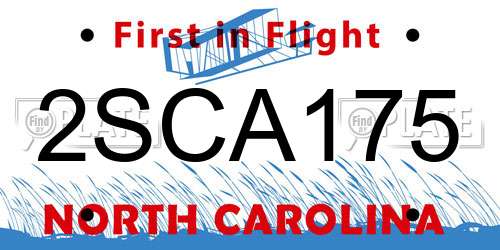 2SCA175 North Carolina License Plate