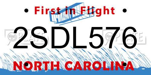 2SDL576 North Carolina License Plate