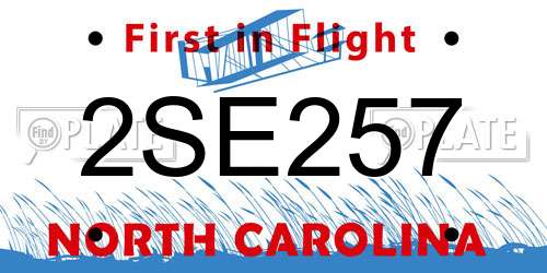 2SE257 North Carolina License Plate