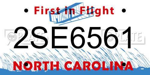 2SE6561 North Carolina License Plate