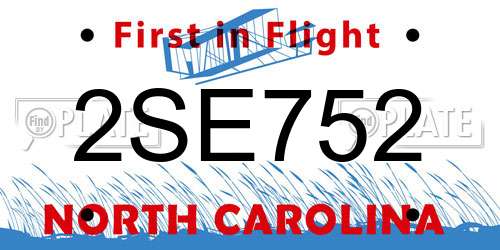 2SE752 North Carolina License Plate