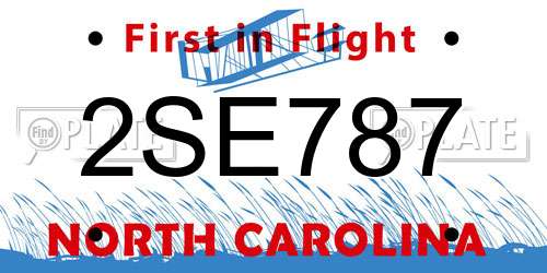 2SE787 North Carolina License Plate