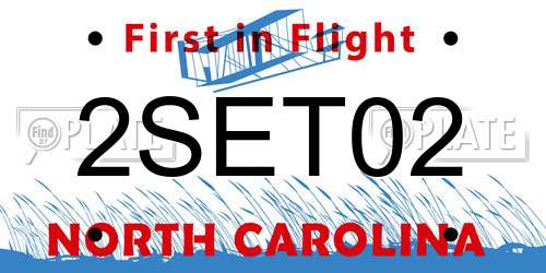 2SET02 North Carolina License Plate
