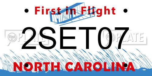2SET07 North Carolina License Plate
