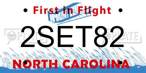 2SET82 North Carolina License Plate