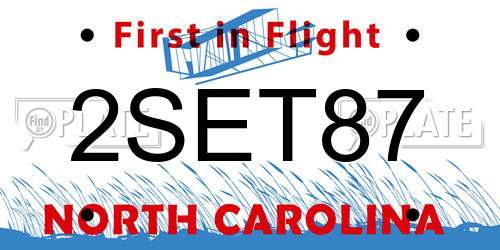 2SET87 North Carolina License Plate