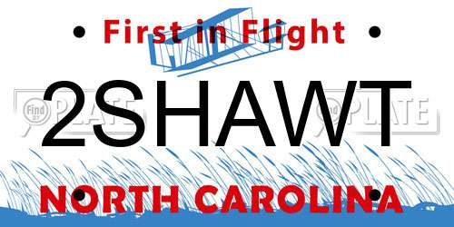 2SHAWT North Carolina License Plate