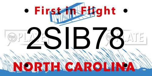 2SIB78 North Carolina License Plate