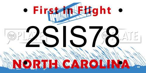 2SIS78 North Carolina License Plate