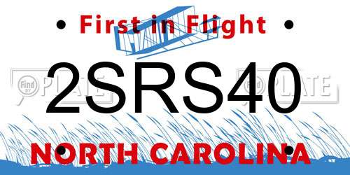2SRS40 North Carolina License Plate