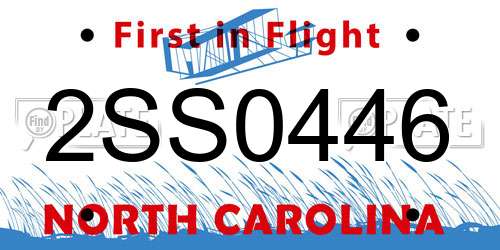2SS0446 North Carolina License Plate