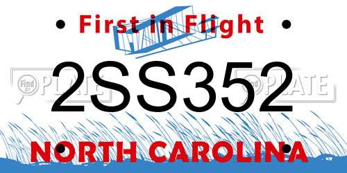 2SS352 North Carolina License Plate
