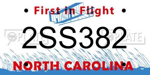 2SS382 North Carolina License Plate