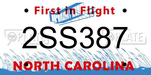 2SS387 North Carolina License Plate