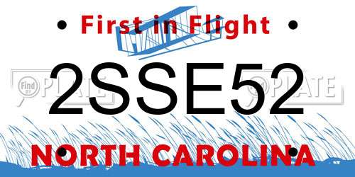 2SSE52 North Carolina License Plate