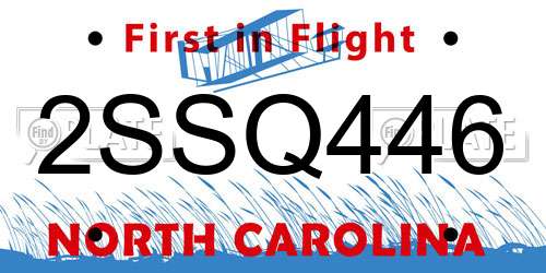 2SSQ446 North Carolina License Plate