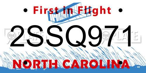 2SSQ971 North Carolina License Plate