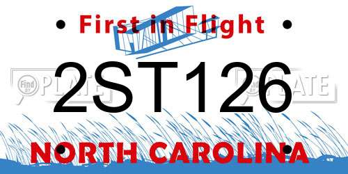 2ST126 North Carolina License Plate