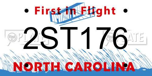 2ST176 North Carolina License Plate