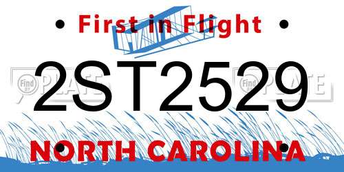 2ST2529 North Carolina License Plate