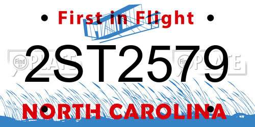 2ST2579 North Carolina License Plate
