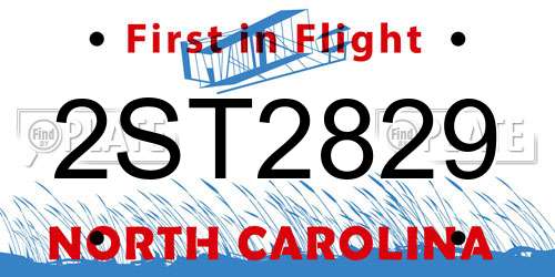 2ST2829 North Carolina License Plate
