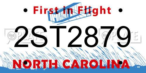 2ST2879 North Carolina License Plate