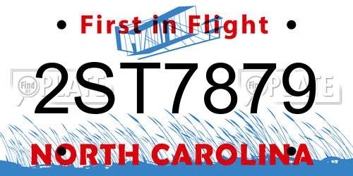 2ST7879 North Carolina License Plate