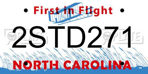 2STD271 North Carolina License Plate