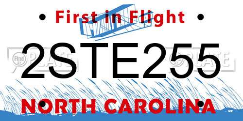 2STE255 North Carolina License Plate