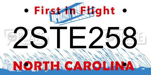 2STE258 North Carolina License Plate