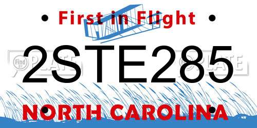 2STE285 North Carolina License Plate