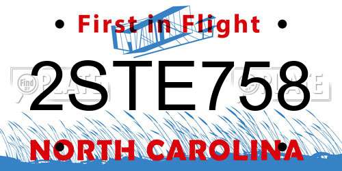 2STE758 North Carolina License Plate
