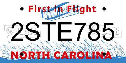 2STE785 North Carolina License Plate