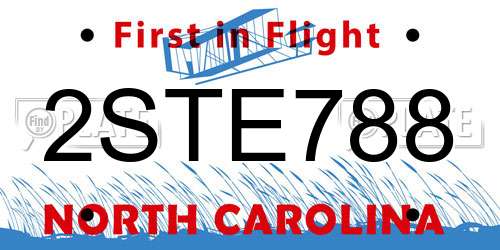 2STE788 North Carolina License Plate