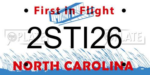 2STI26 North Carolina License Plate