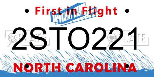 2STO221 North Carolina License Plate