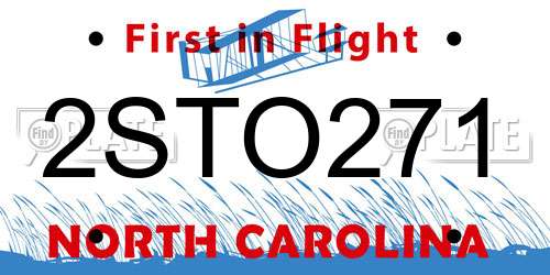 2STO271 North Carolina License Plate