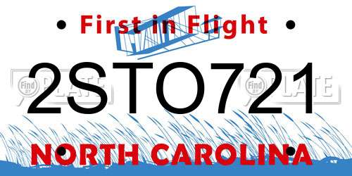 2STO721 North Carolina License Plate