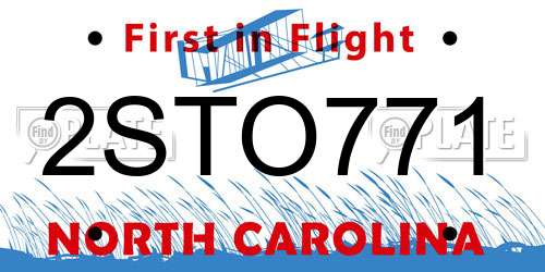 2STO771 North Carolina License Plate