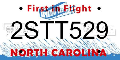 2STT529 North Carolina License Plate