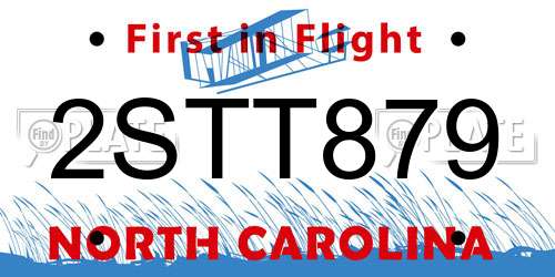 2STT879 North Carolina License Plate