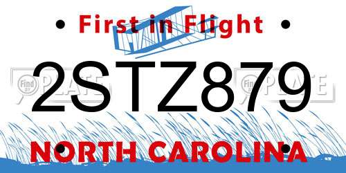 2STZ879 North Carolina License Plate