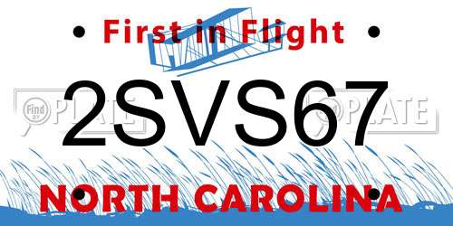 2SVS67 North Carolina License Plate
